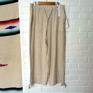 Style Me Women’s 100% LINEN Beach Pants Size Med NWT Travel Vacation